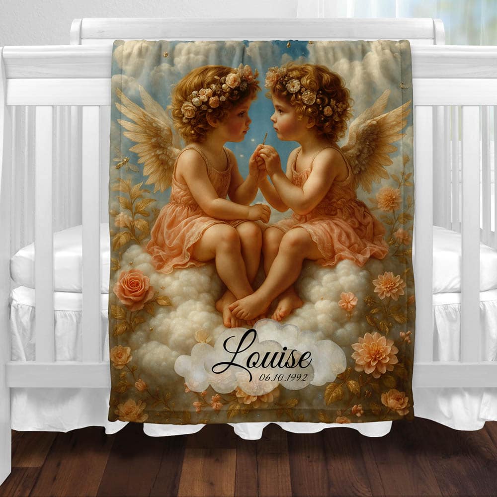 Plaid prénom anges bébé