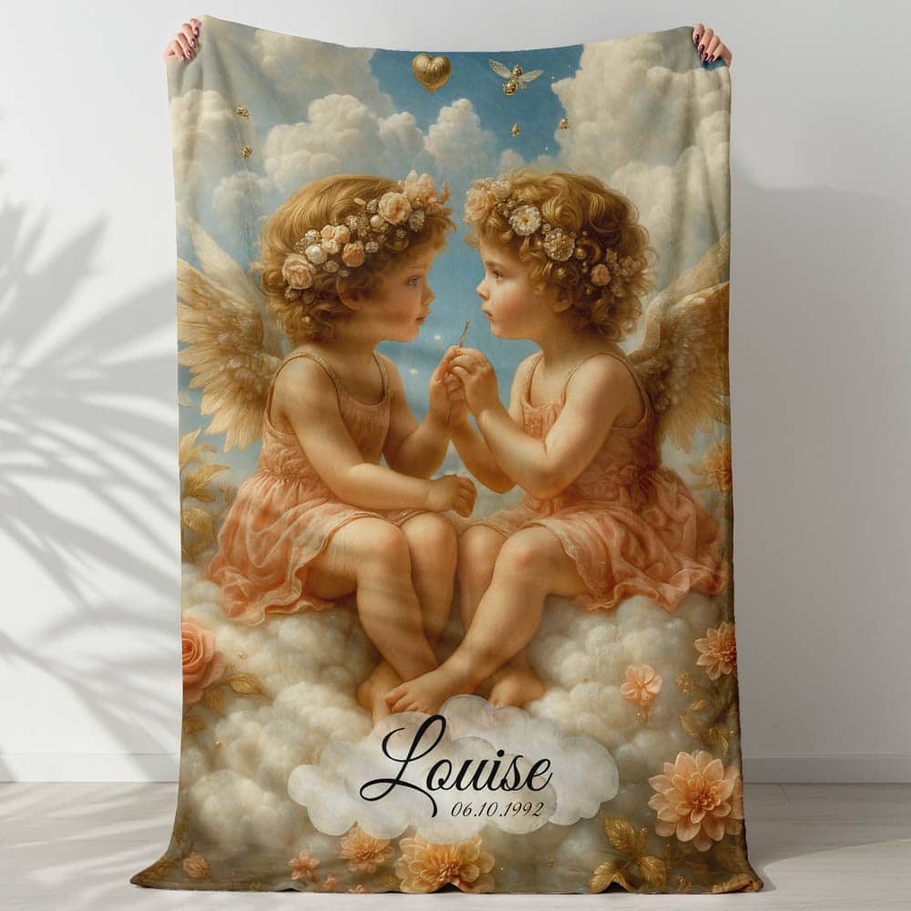 Plaid prénom anges bébé